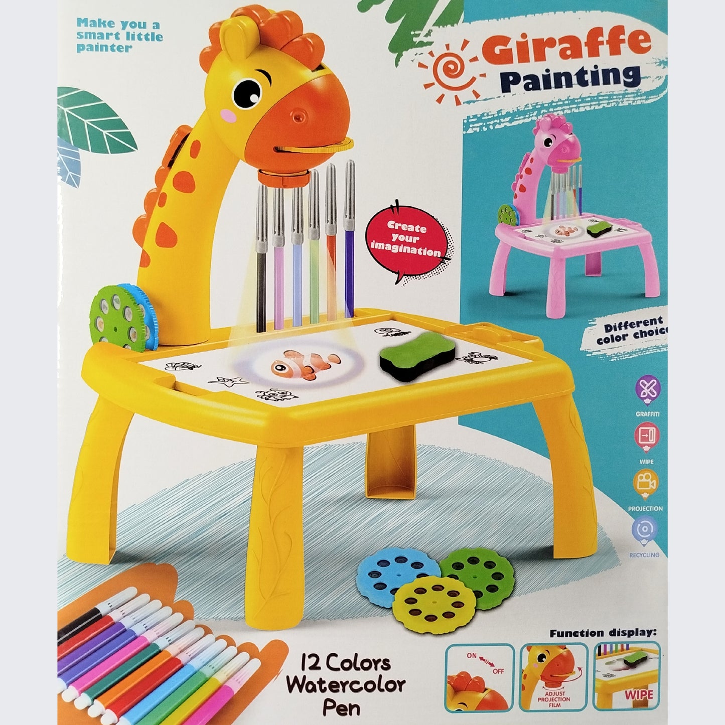 Giraffe Style Projection Drawing Board For Kids