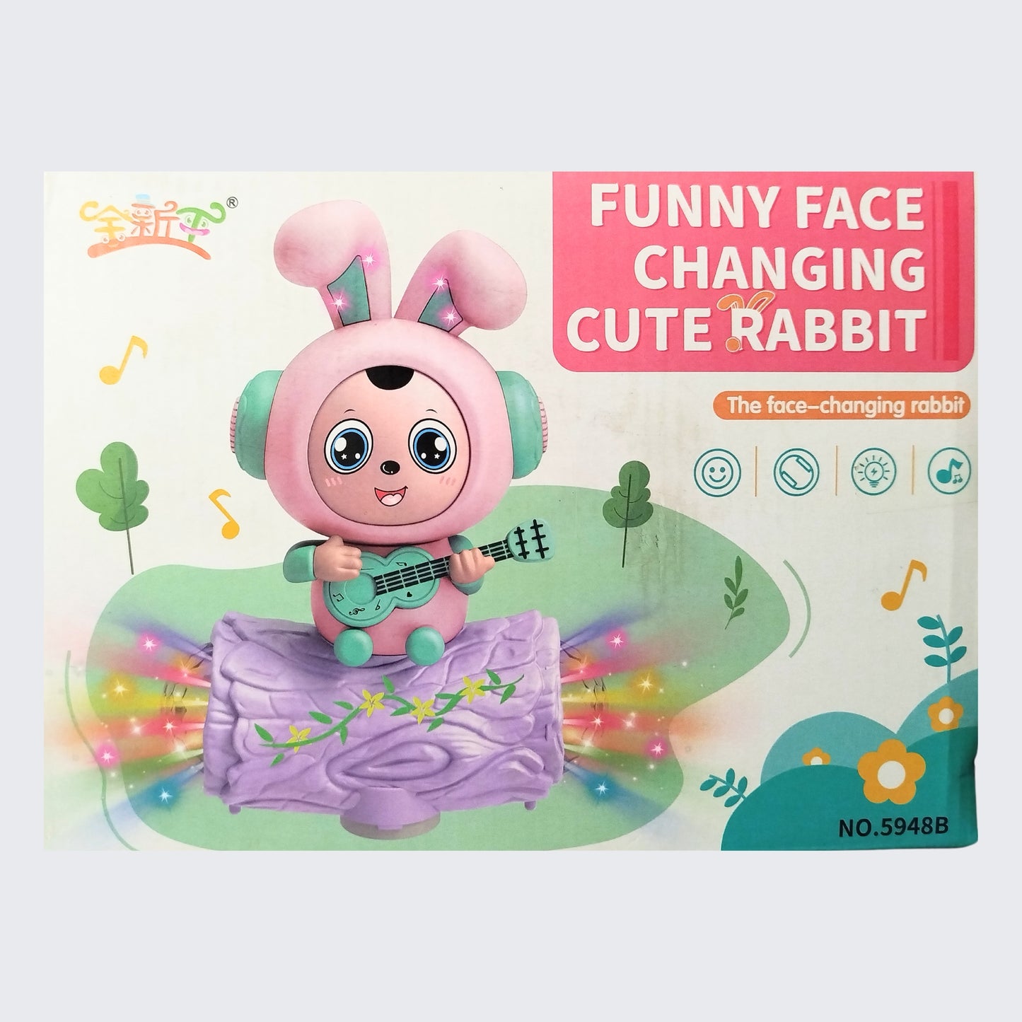 Face Changing Rabbit With Light & Music for Kids